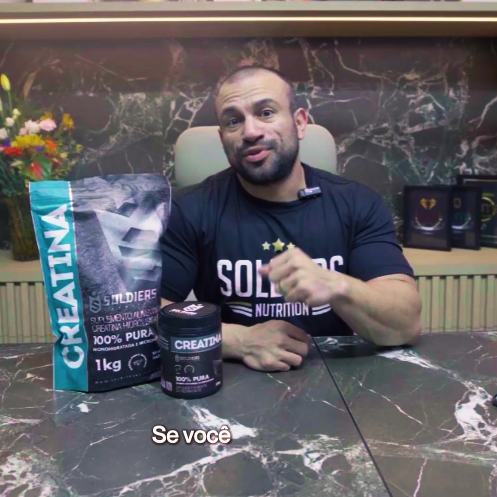 Creatina Monohidratada 600g 100% Pura Importada Soldiers Nutrition Suplemento Performance Muscular Força