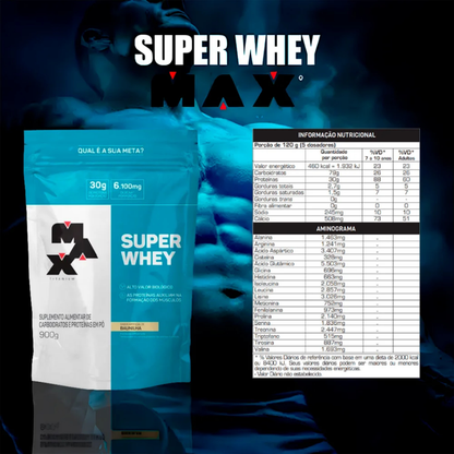Kit Super Whey 900g + Creatina Monohidratada 300g Max Titanium