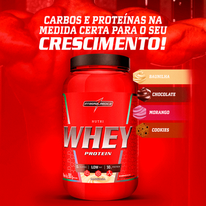 Kit Coqueteleira 600ml + Nutri Whey Pote 900g + Creatina Carbo Fuel 300g - Integral Médica