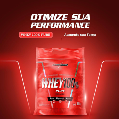 Whey 100% Pure 900g Pouch Integralmedica Refil e Pote todos sabores