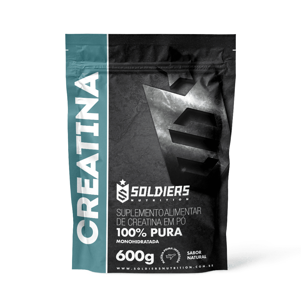 Creatina Monohidratada 600g 100% Pura Importada Soldiers Nutrition Suplemento Performance Muscular Força