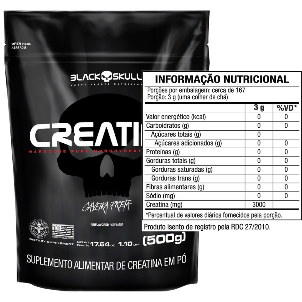 Creatina Refil 500g Blackskull
